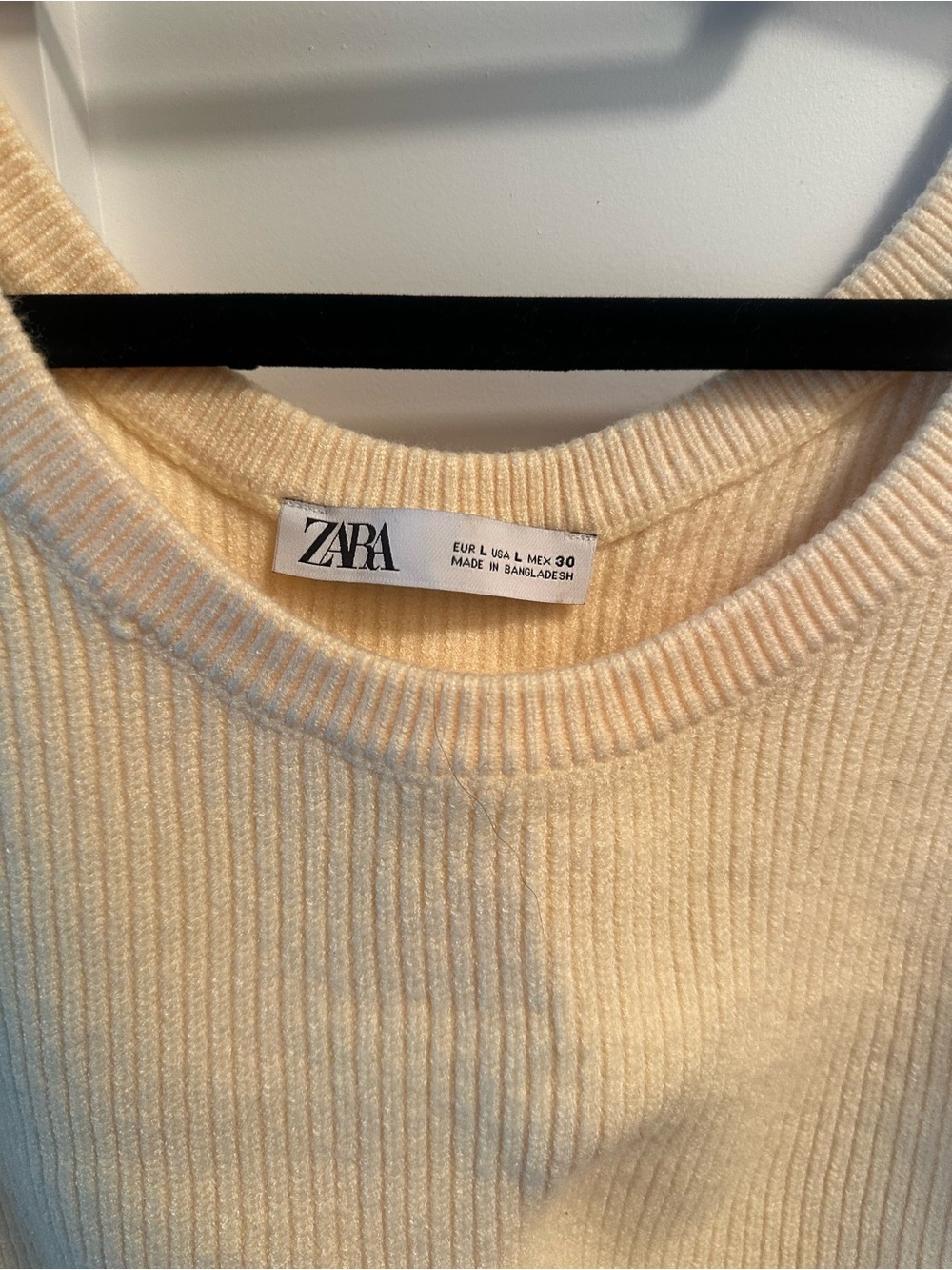 Zara Cream Ribbed Cropped Tank - Picture 2 of 3